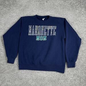 Vintage Marquette Golden Eagles Sweatshirt Womens Large Navy NCAA Mom 90s